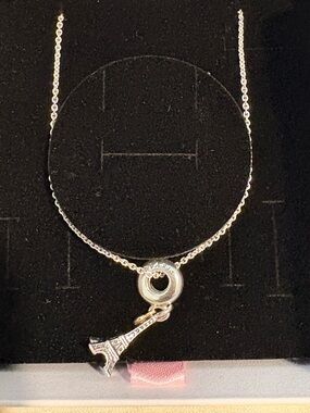Pandora Silver Eiffel Tower Pendant Necklace - Silver